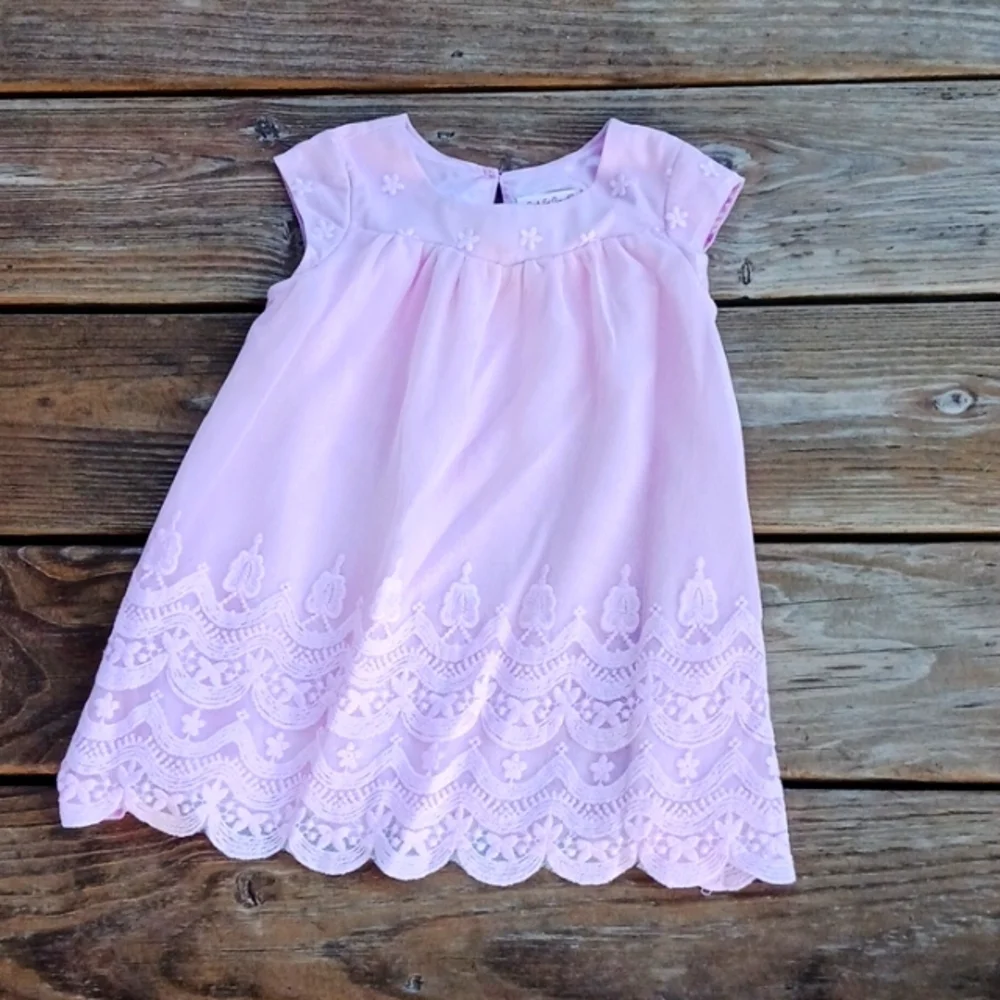 Cat & Jack baby doll pink dress 18 M